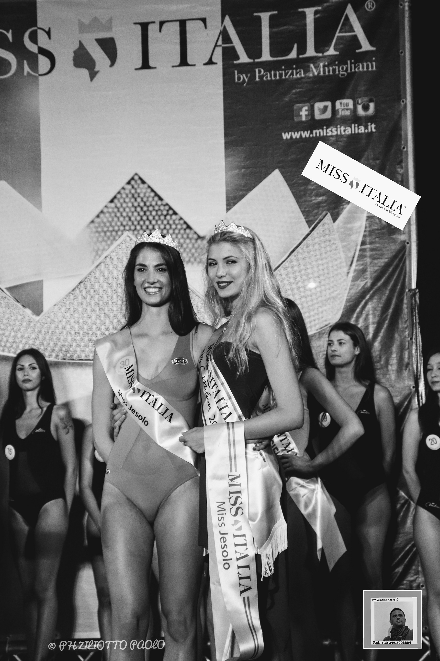 Miss Italia  2018 Jesolo la vincitrice con Anna ex Miss italia 2017 jesolo
